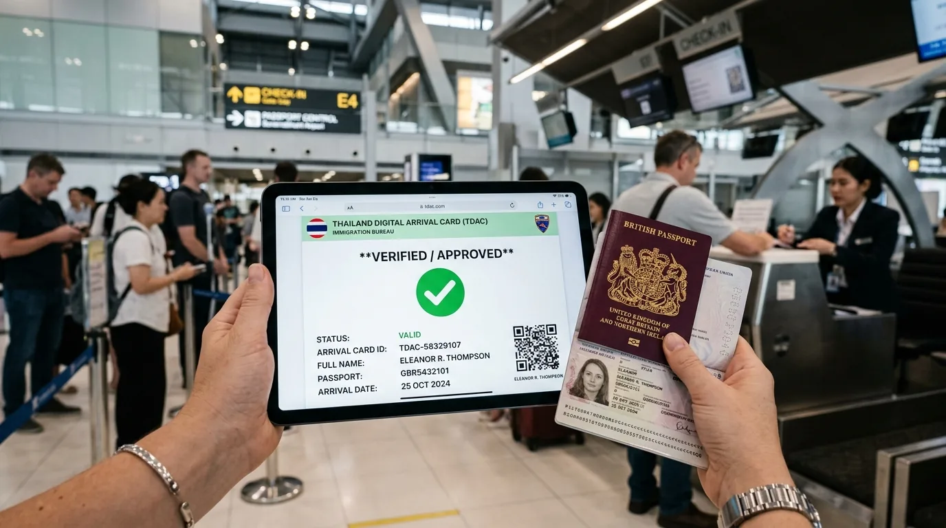 Заполнение официальной цифровой карты прибытия TDAC в Таиланд