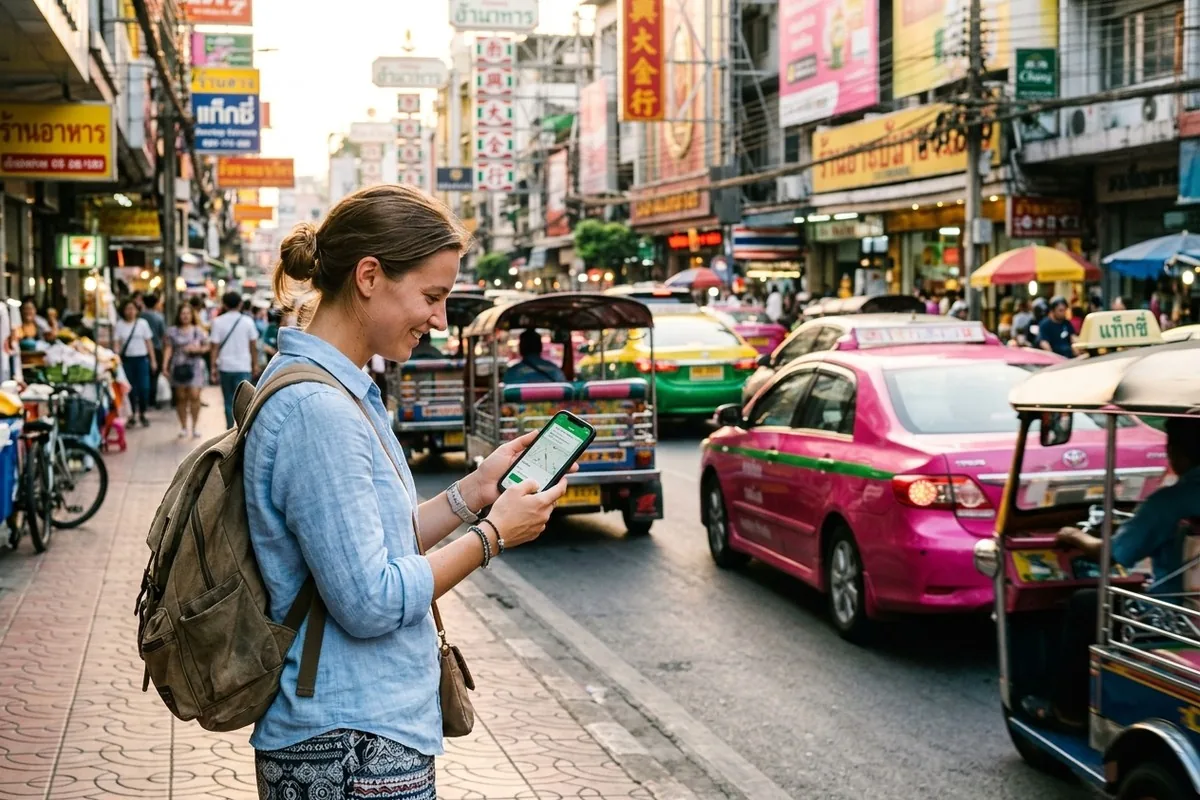 Заказ такси через приложение Grab и Bolt в Таиланде с тайским номером телефона