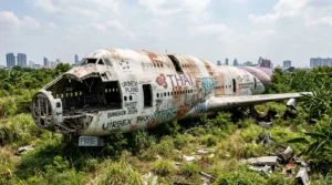 Кладбище самолетов в Бангкоке заброшенный Boeing 747 Jumbo Jet