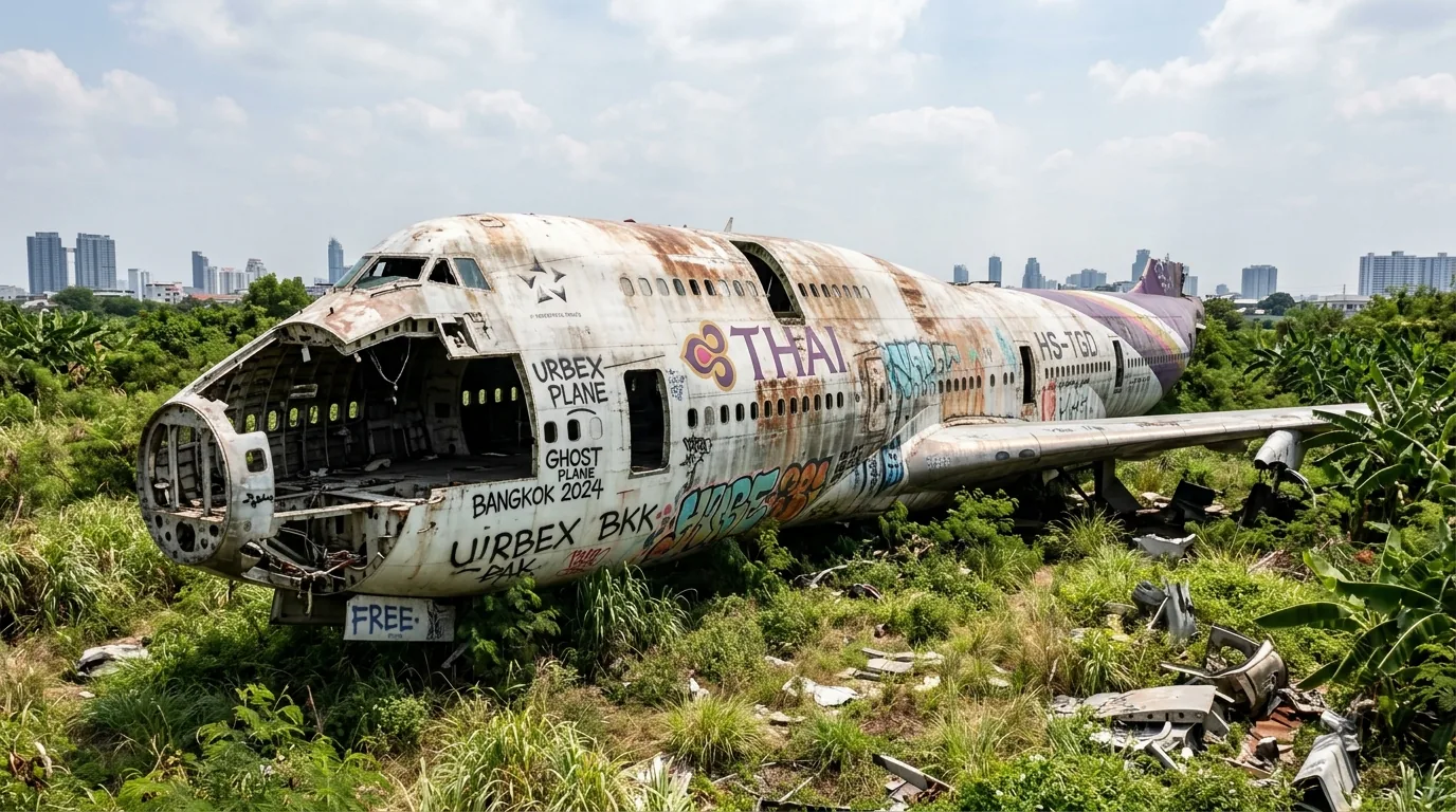 Кладбище самолетов в Бангкоке заброшенный Boeing 747 Jumbo Jet